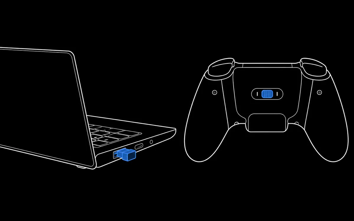 Plug in the receiver and set the controller's mode switch